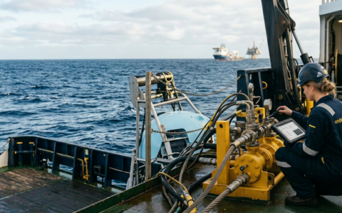 Fotografia impressionante de uma vasta plataforma offshore