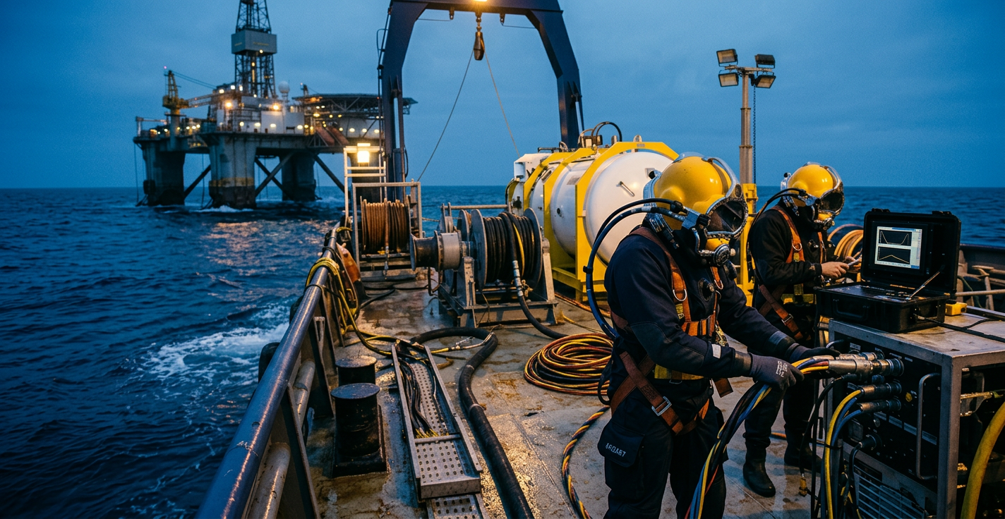 Imagem profissional de blog sobre: "Os pilares da engenharia de integridade offshore para a longevidade das estruturas m