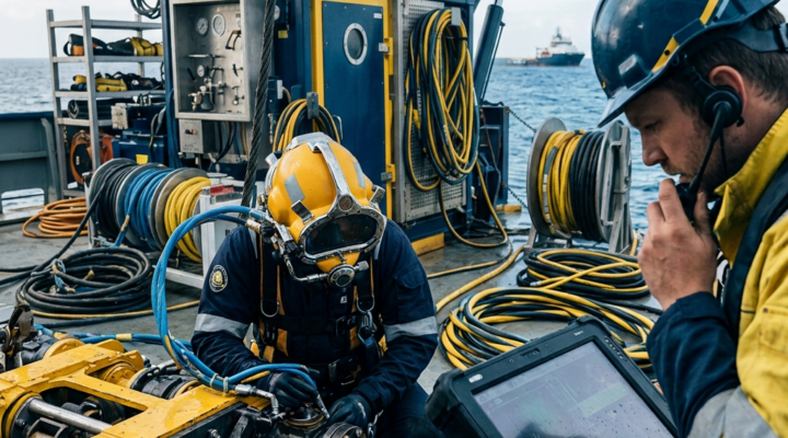 Uma vista aérea de uma plataforma de petróleo em desuso no oceano